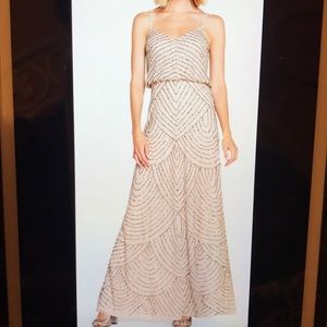Adrianna Papell Art Deco Blouson Beaded Gown
